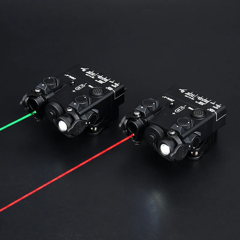 Metal táctico DBAL A2 arma de caza láser rojo verde IR vista Airsoft luz de exploración LED linterna estroboscópica con interruptor PEQ láser - imagen 2