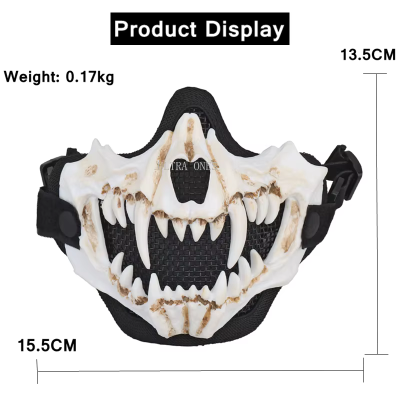 Máscara táctica de malla de acero – Protección media cara Airsoft Paintball - imagen 2