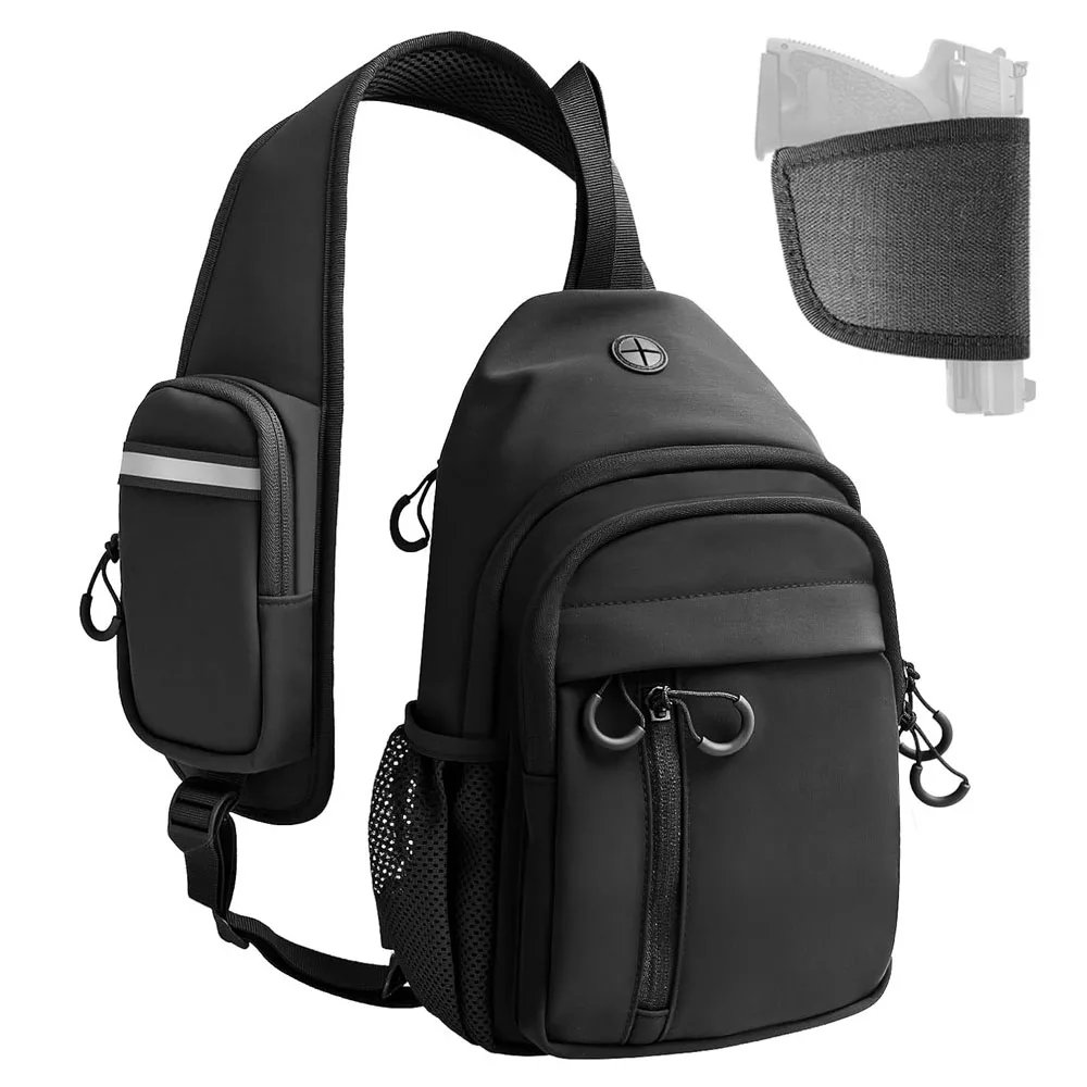 Bolsa de transporte oculta para pistola, funda para pistola, bandolera, bandolera, para hombre y mujer, con múltiples bolsillos, Universal, para hombro