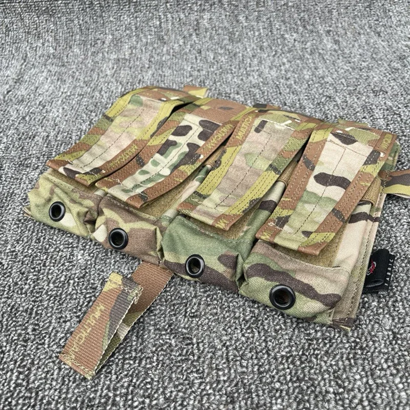 Bolsa para revista Airsoft Multicam M4, chaleco táctico Molle, bolsa para Mag con Panel frontal, soporte para Mag cuádruple desmontable para caza - imagen 3