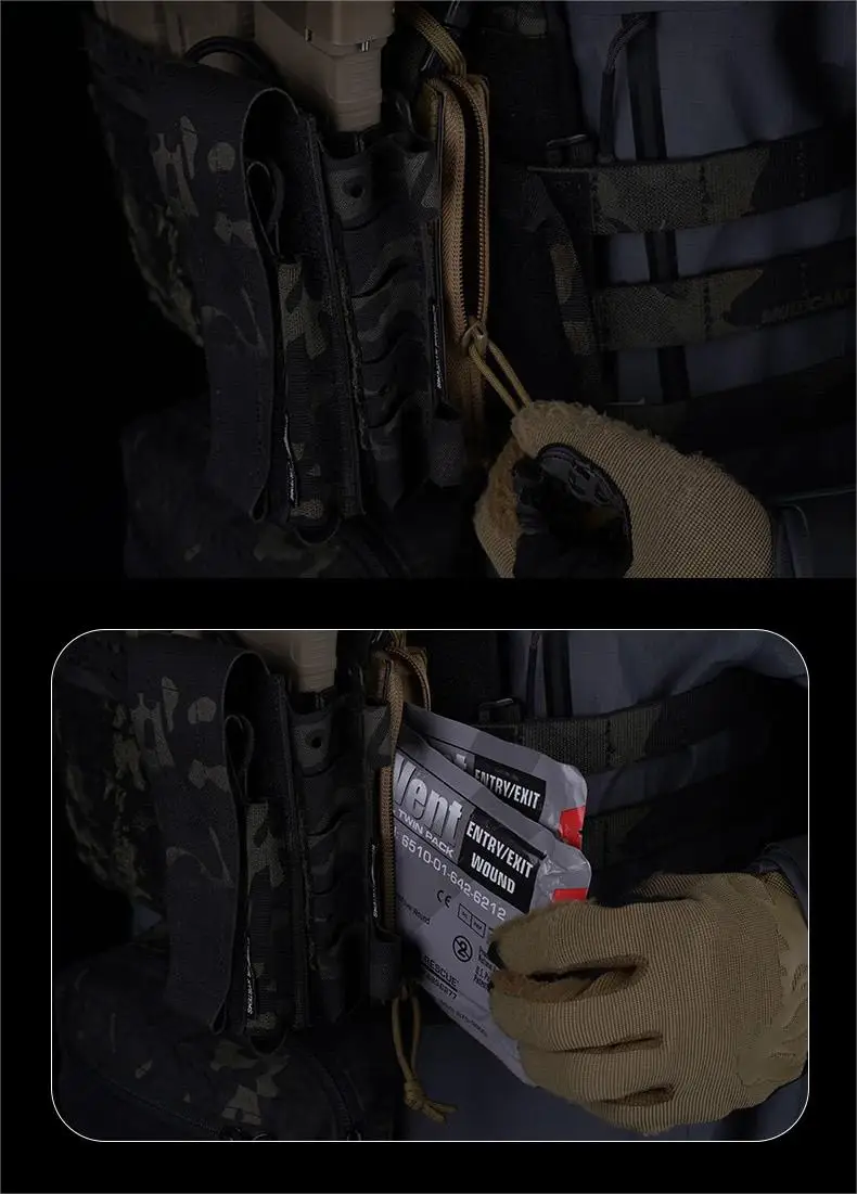 Aparejo de pecho táctico con bolsillo interno de fácil acceso, diseño de doble cremallera, lazo de correas interiores - imagen 3