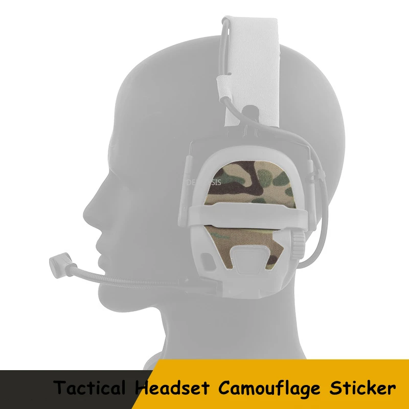 Pegatina táctica para auriculares, parche mágico de camuflaje para auriculares de tiro GEN 6, protección auditiva, orejeras, pegatinas decorativas - imagen 2