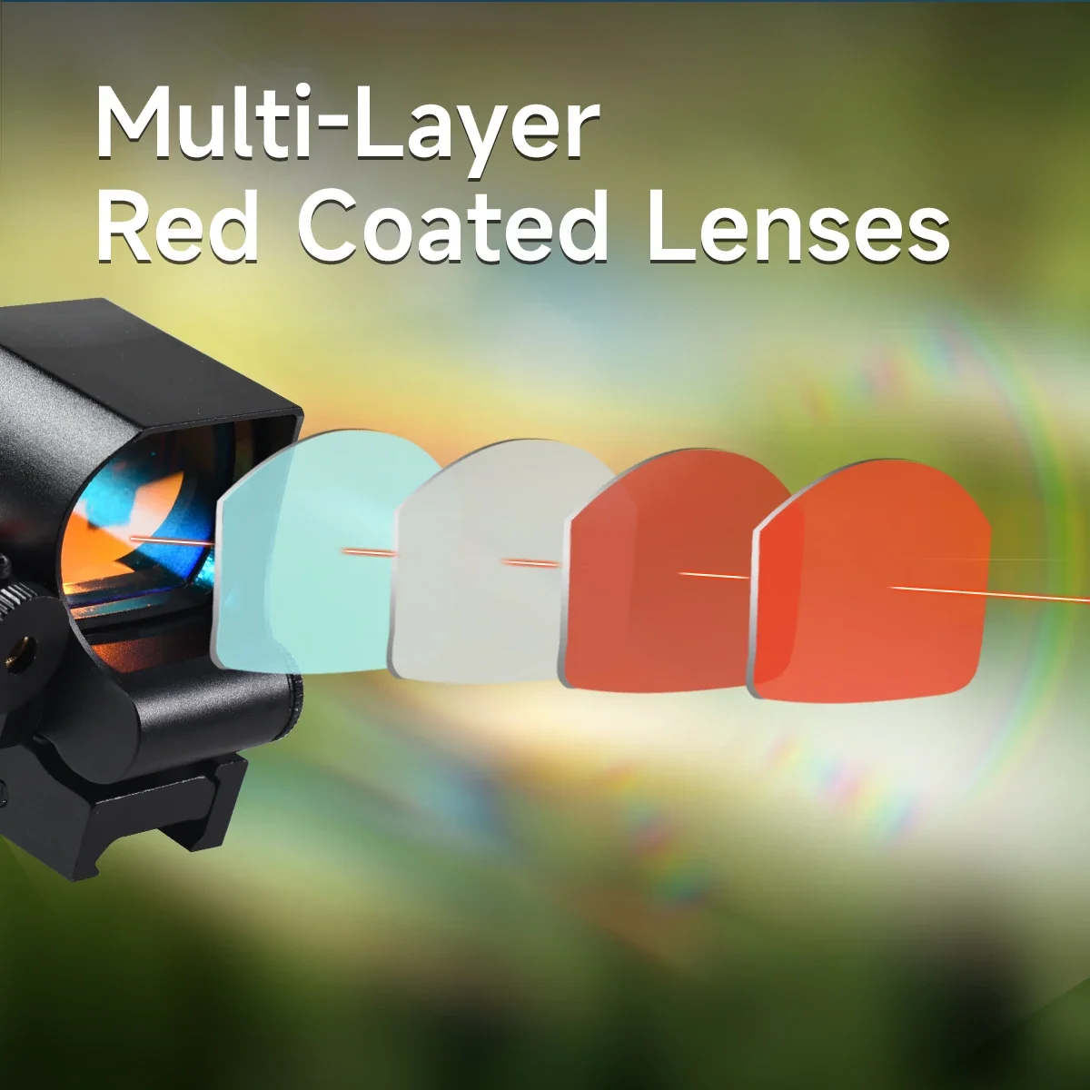 Mira táctica de punto rojo HD119A-R con puntero láser rojo y verde, mira óptica de 4 retículas, mira de punto rojo, accesorio de caza Airsoft - imagen 2