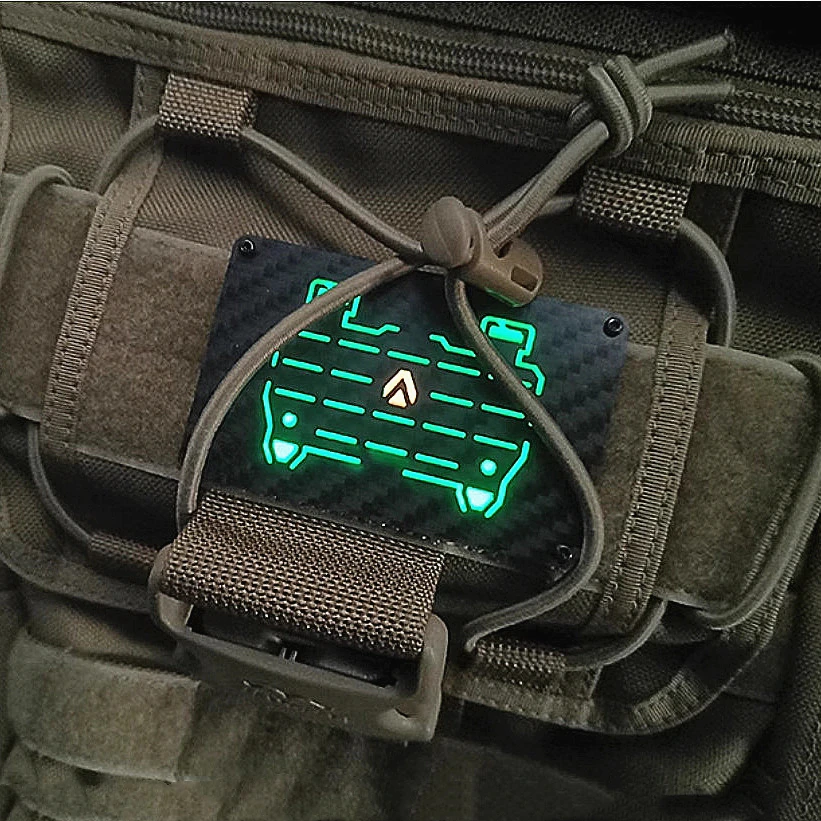 Parche luminoso de fibra de carbono estilo Molle Gegboard insignia brazalete colorido táctico al aire libre para ropa DIY mochila Accesorios
