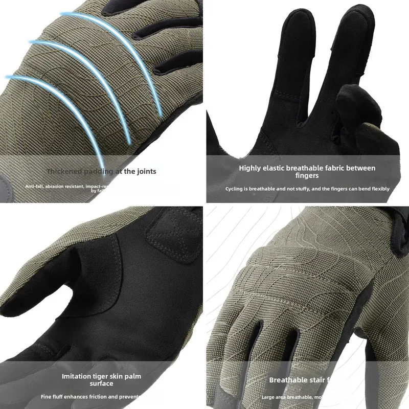 Guantes tácticos transpirables para tiro con todos los dedos, pueden tocar la pantalla, guantes para montar, accesorio de caza - imagen 4