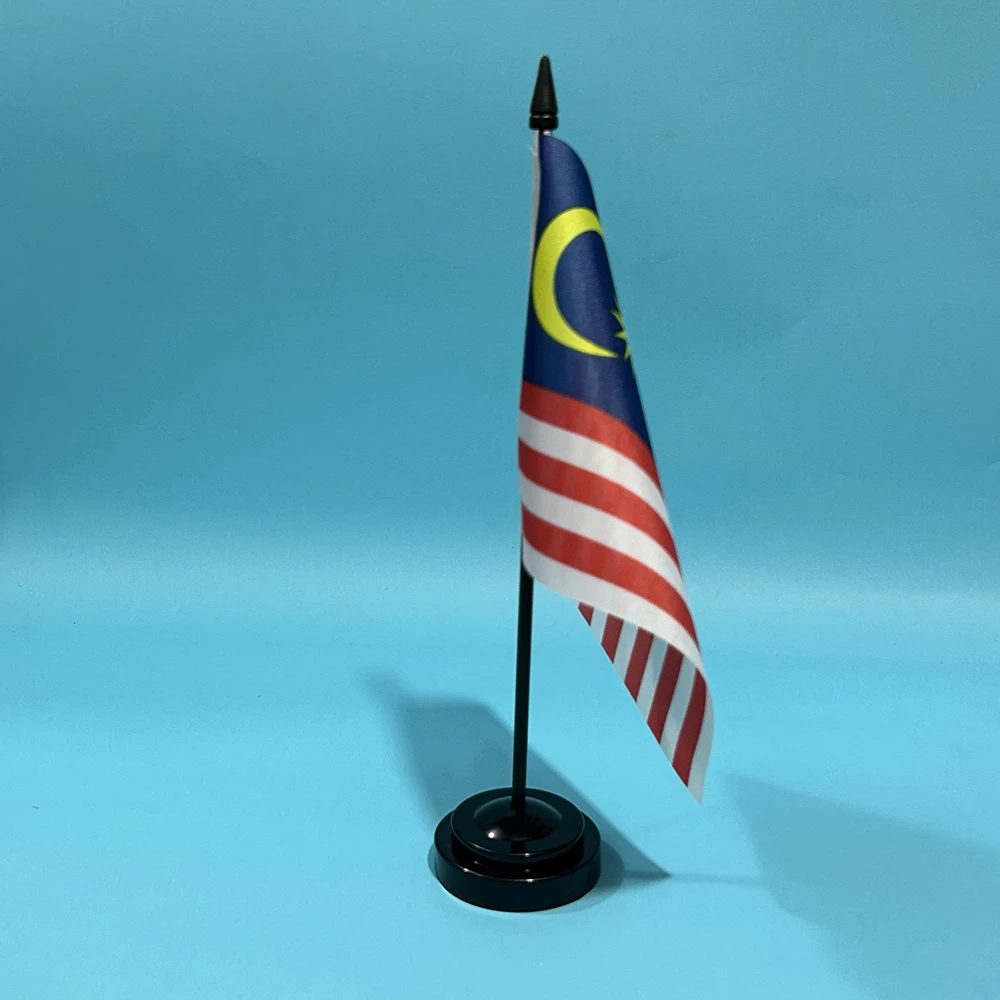 BANDERA DE SKY, bandera de escritorio de oficina de Malasia, 14x21cm, poliéster, bandera nacional de MYS Malasia, adornos de escritorio, banderas, decoración de mesa - imagen 5