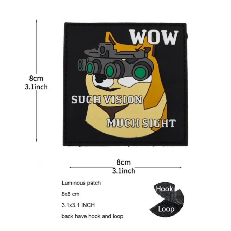 Nuevo diseño de bolsa táctica para perros con visión nocturna, accesorios con cuchillo, insignia de moral de ganso, parches de mochila de plástico suave de PVC 3D - imagen 5