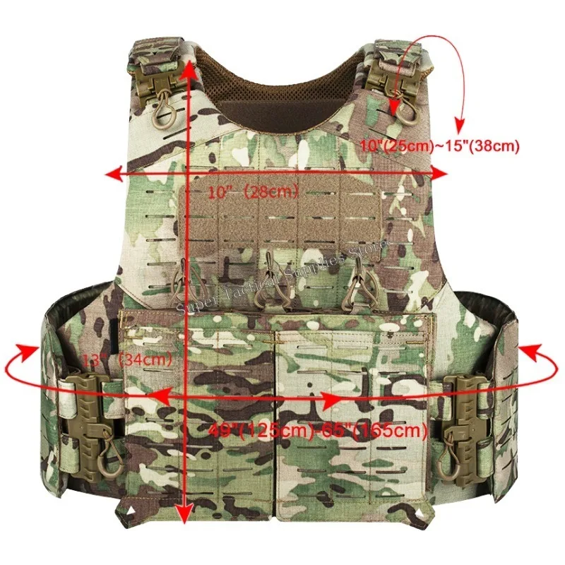 YAKEDA-portador de placa táctica, chaleco de caza, sistema PALS Modular de liberación rápida ajustable, equipo de protección multifuncional para Airsoft - imagen 3