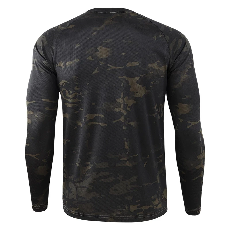 Camiseta táctica de camuflaje para hombre, Camisa Masculina de manga larga de secado rápido, para caza al aire libre, senderismo, ciclismo, entrenamiento militar - imagen 5