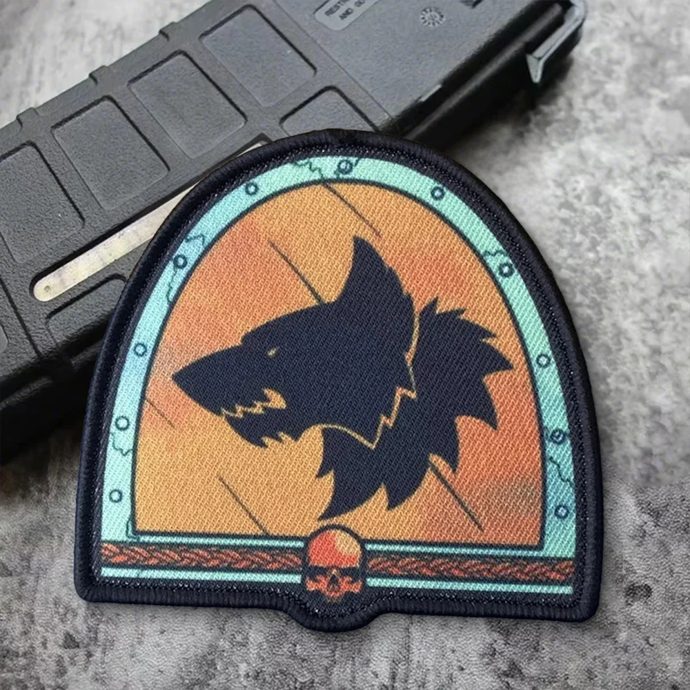 Parches de Meme Space Wolf, parche de gancho y bucle, brazalete moral, insignia de moral del ejército militar, pegatinas tácticas para mochila - imagen 4