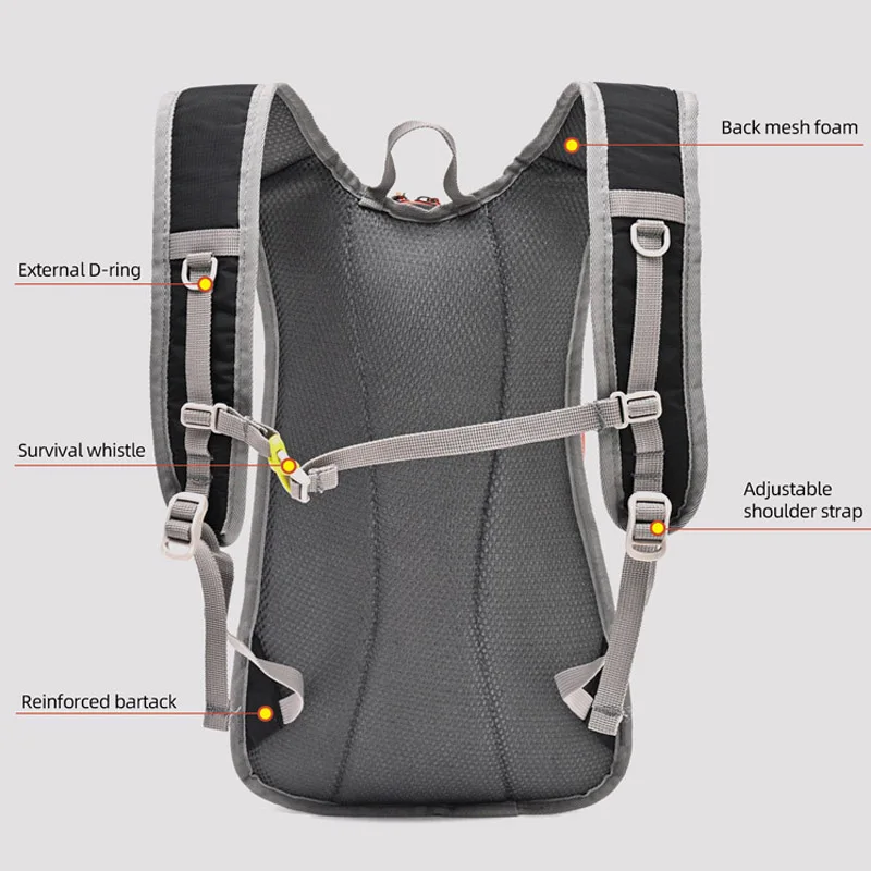 Mochila para senderismo, ciclismo, Camping para hombres y mujeres, escalada al aire libre, viajes, deportes, bolsas reflectantes con cordón, mochila para correr y trotar - imagen 5