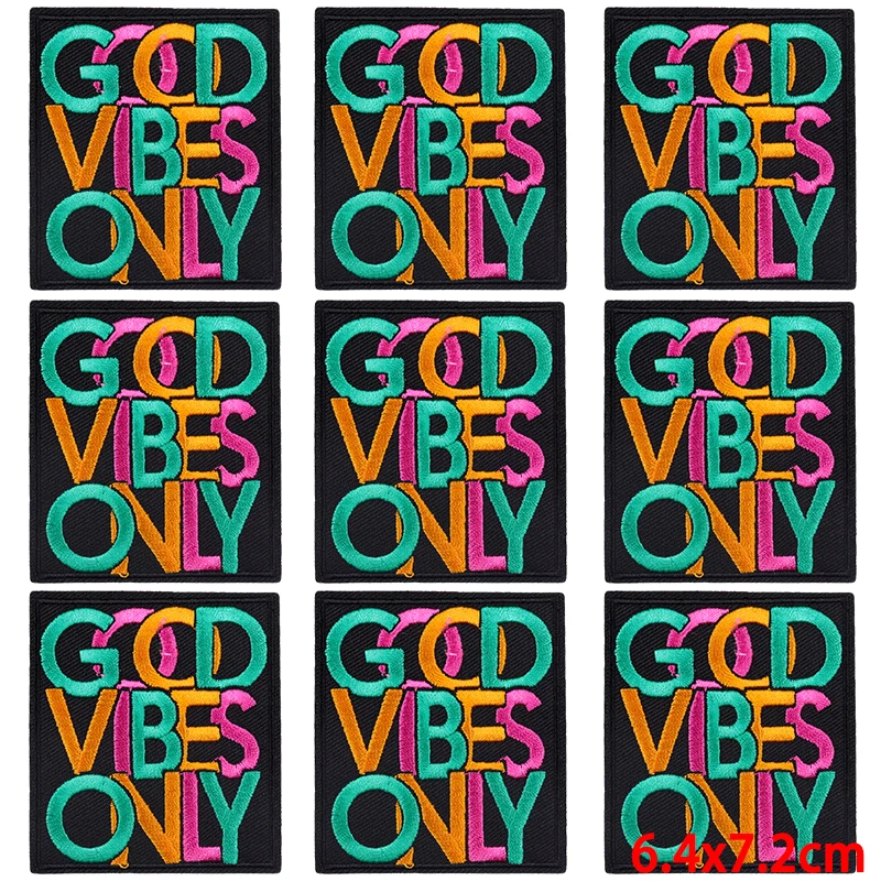 Parche bordado de Hip Hop para planchar en la ropa, parches bordados de Anime, insignias de parche Fusible Hippie, 10 piezas por lote - imagen 2