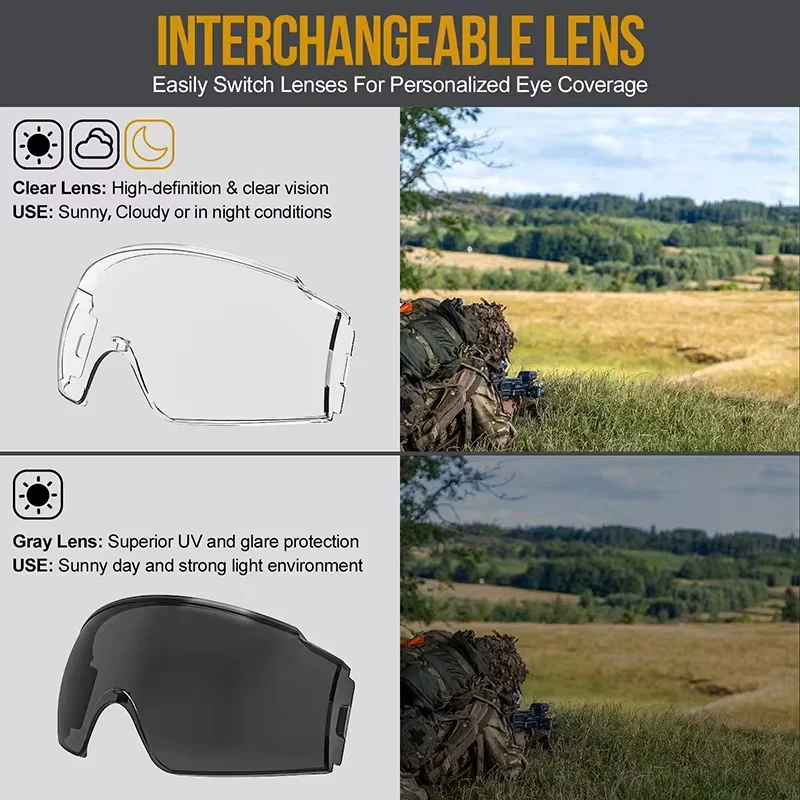 OneTigris gafas tácticas sobre gafas antiniebla gafas tácticas gafas de seguridad OTG protección con lente intercambiable - imagen 5