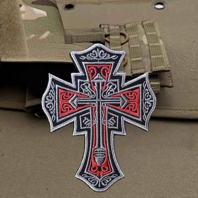 Parche bordado "Knights Templlar", chaleco táctico, insignia de moral con gancho y bucle, pegatina decorativa para mochila, parches para brazalete para ropa - imagen 4