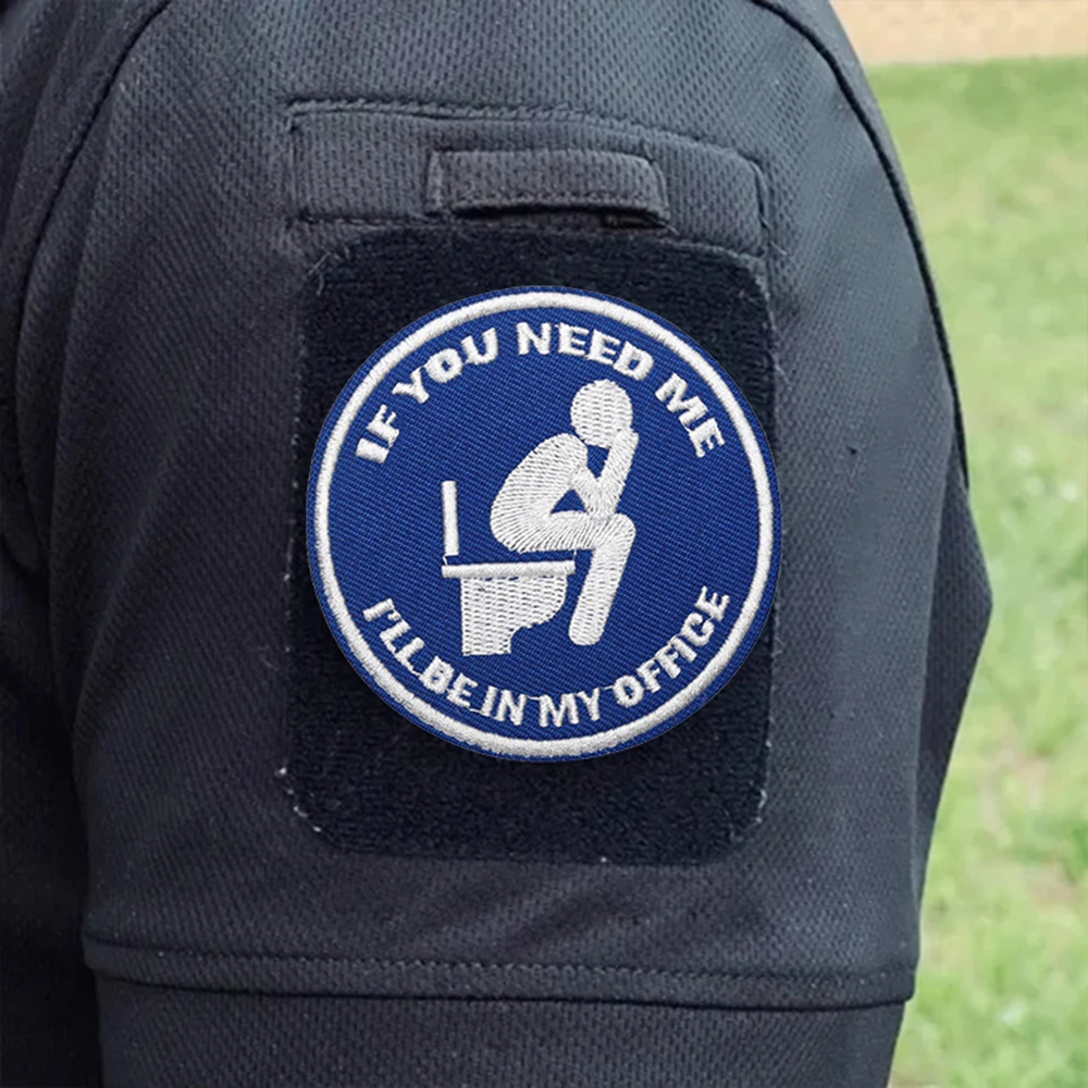 Si necesita mí, será en mi oficina, parche táctico de Velcros Meme, divertido gancho y bucle, insignia de moral bordada militar, mochila Molle - imagen 5