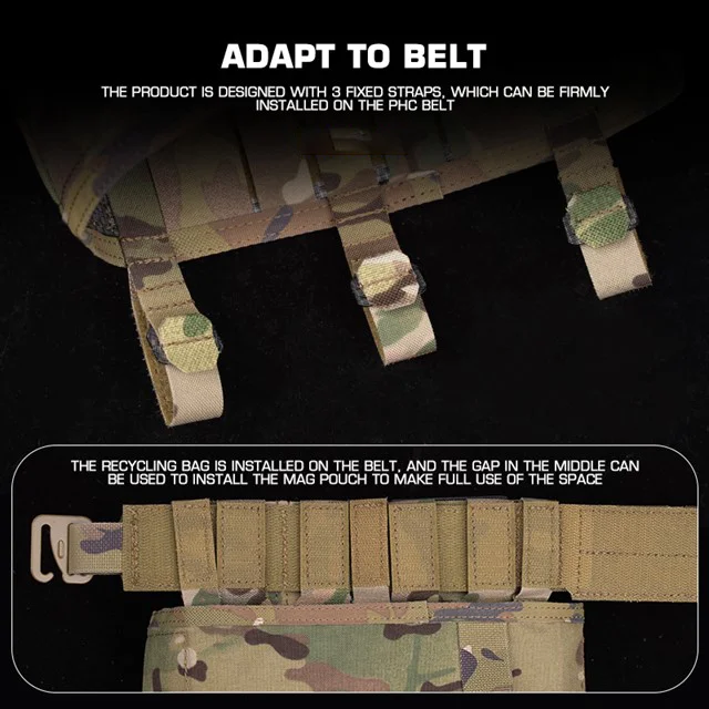 MOLLE bolsa de basura táctica Mag, bolsa de recuperación con cordón, paquete de almacenamiento de reciclaje, soporte de equipo de caza - imagen 2
