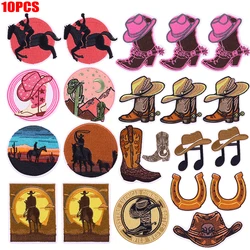 Parches bordados western cowboy para coser o planchar