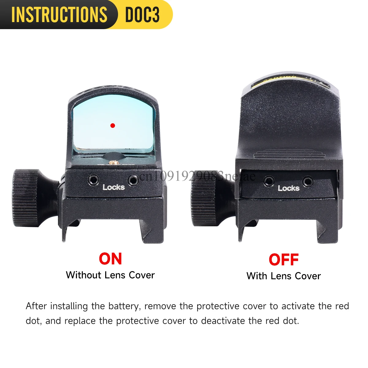 Mira telescópica táctica DOC III con punto rojo para caza, ajuste fotosensible automático iluminado para montaje en riel Picatinny de 20mm - imagen 5