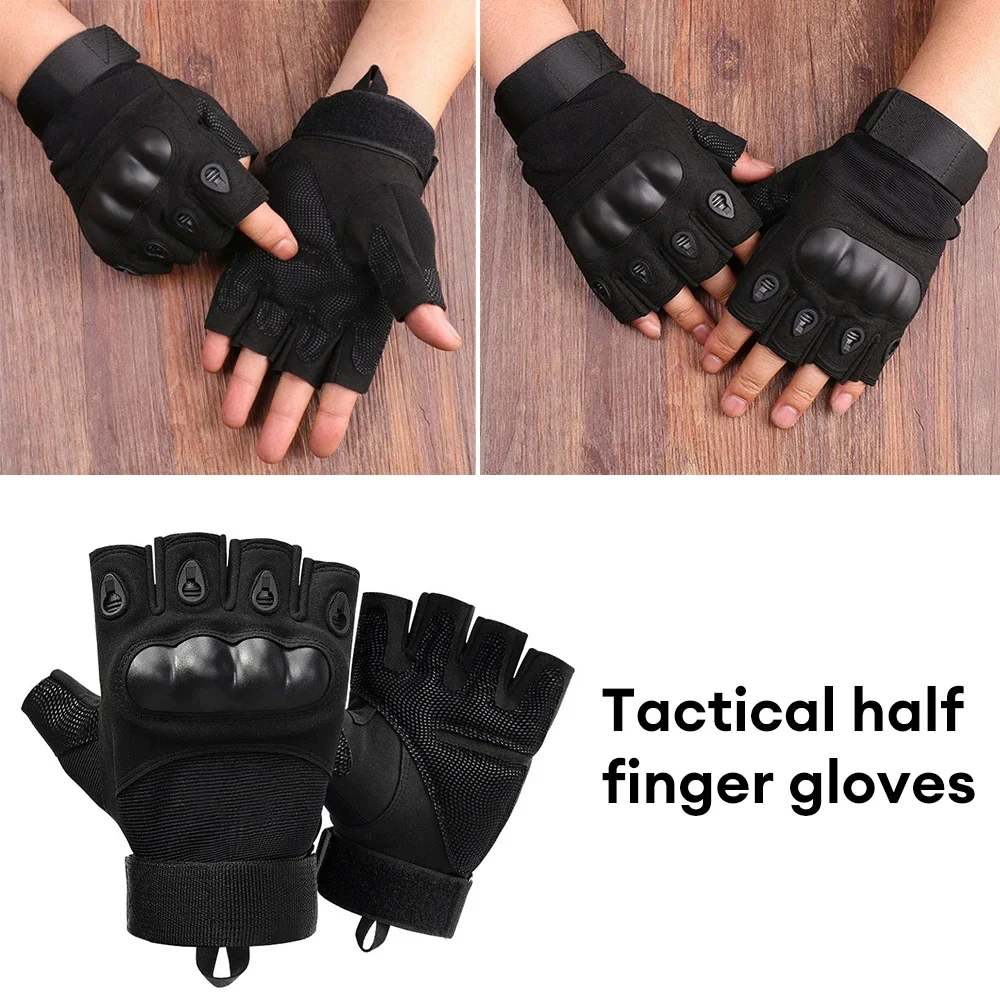 Guantes tácticos de medio dedo para hombre, combate al aire libre, caza, tiro, entrenamiento de servicio de Paintball, guantes militares resistentes al desgaste - imagen 4