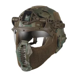 Casco táctico Wendy 3,0 de protección completa, gafas modulares, diseño de máscara, caza al aire libre, tiro, entrenamiento de combate, casco Airsoft