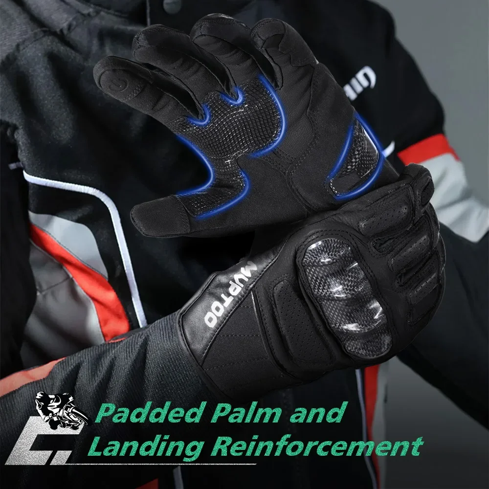Guantes tácticos de cuero genuino para pantalla táctil, manoplas deportivas de fibra de carbono para senderismo, combate, Airsoft, accesorios para exteriores - imagen 4