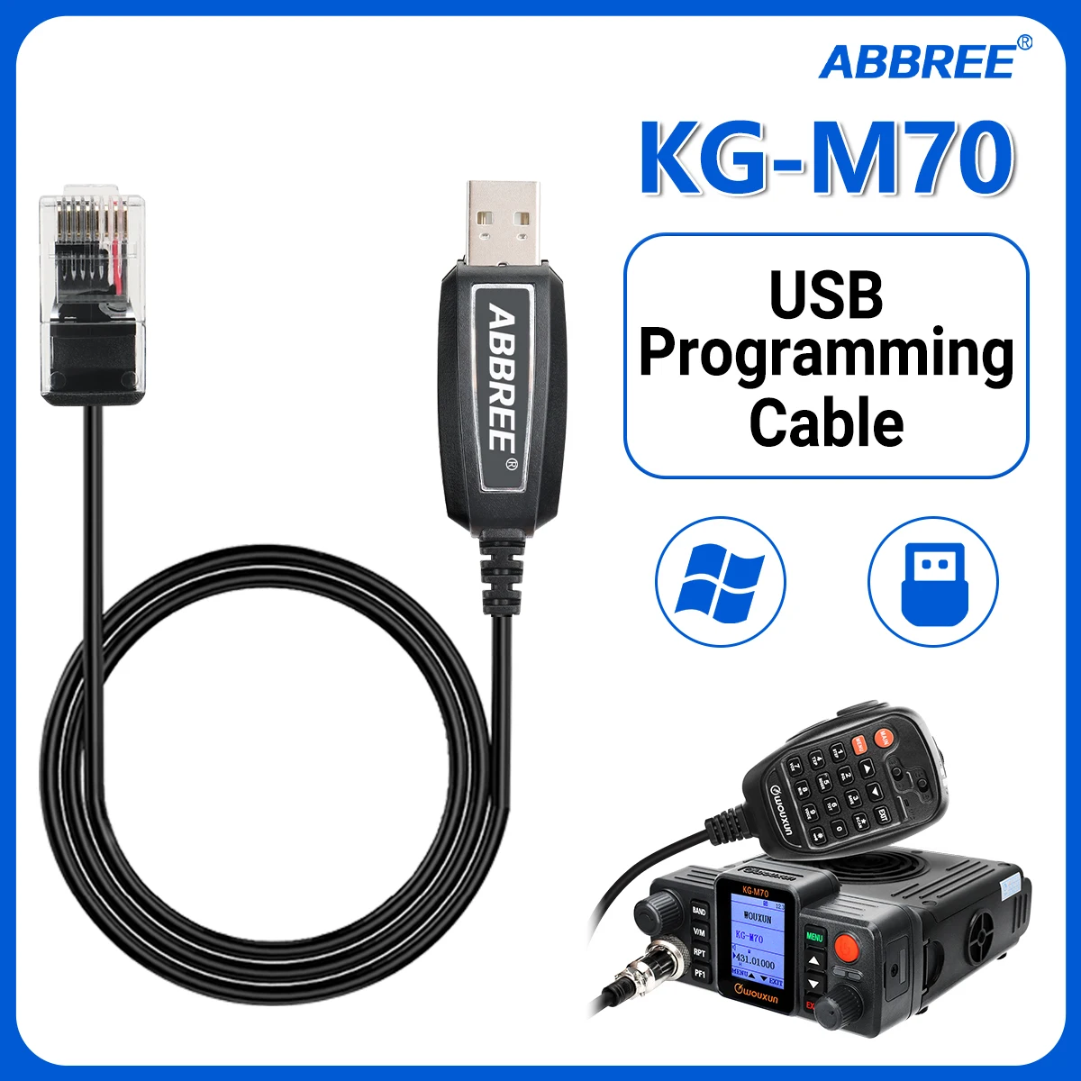 Wouxun KG-UV980/UV950 Cable USB de programación para radios - imagen 2