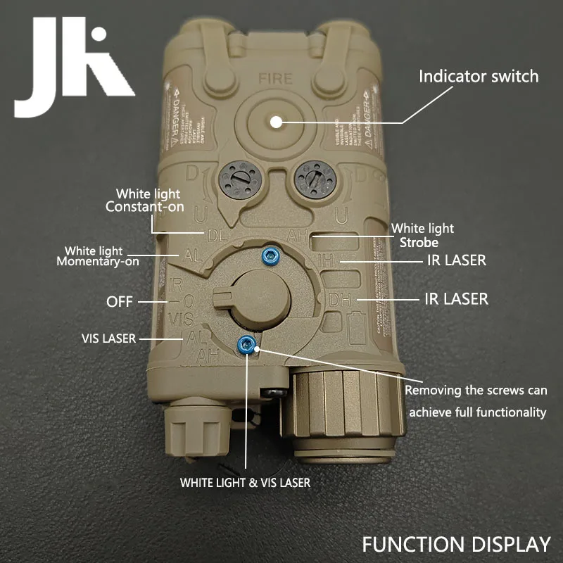 Luz Estroboscópica LED SOTAC Nylon L3 NGAL + Láser Verde Rojo + Láser IR Compatible con Riel de 20 mm, Luz Táctica para Armas de Caza, Luces de Exploración PEQ15 A2 - imagen 5