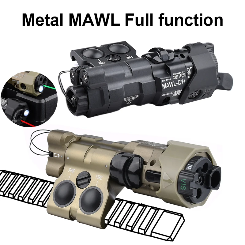 Táctico Metal CNC MAWL C1 rojo verde azul IR luz Endcap dispositivo de puntería última batería AA luz de caza al aire libre