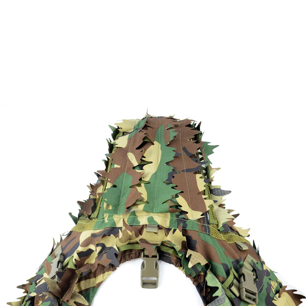 Capucha Ghillie de francotirador transpirable con hojas 3D cortadas con láser, traje Ghillie ligero, capucha Viper para Airsoft, caza - imagen 4
