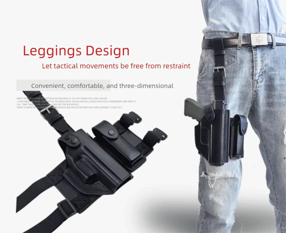 Gl0ck 18 funda para pistola con pierna caída, funda táctica para muslo de mano derecha para G18 - imagen 4