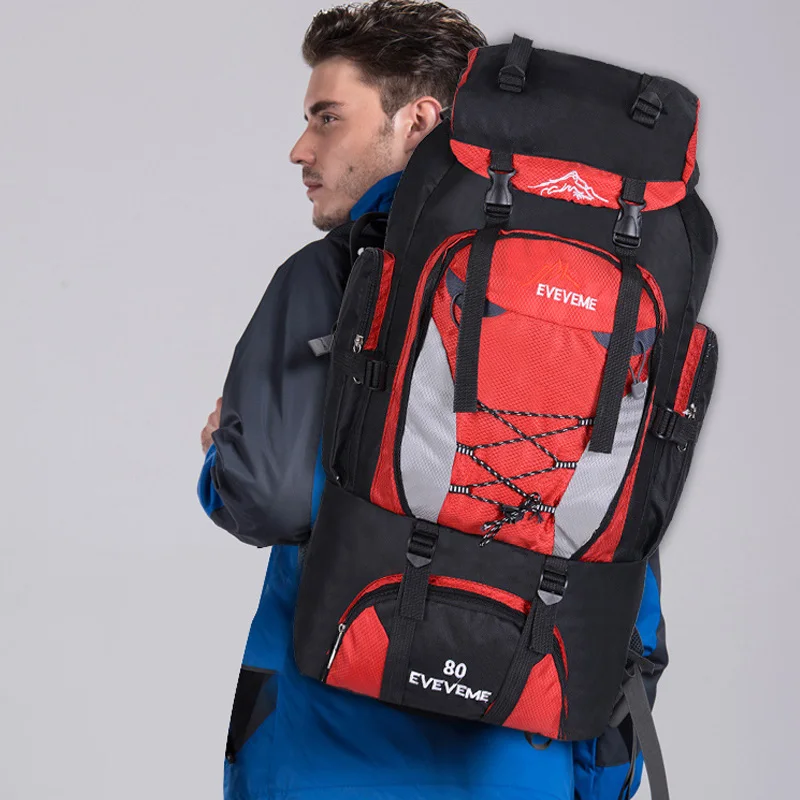 Mochila GRANDE DE 80L para acampar, bolsa de viaje para equipaje de hombre, bolsas de hombro para senderismo, escalada al aire libre, bolsa de almacenamiento para viajes, bolsa de Trekking - imagen 4