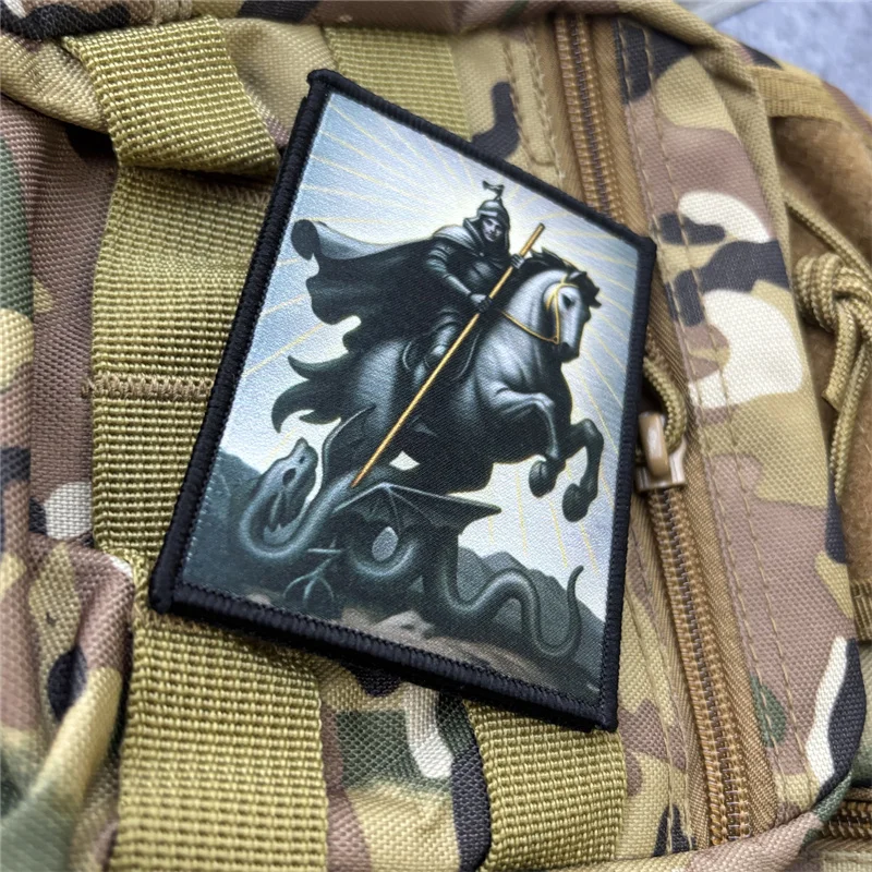 Parche estampado táctico "Saint George", insignia de moral para ropa, parches militares con gancho, pegatinas para mochila - imagen 2