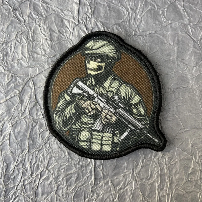 Parche táctico de calavera y demonio, insignia de moral de soldado y esqueleto, parches de gancho y bucle, pegatina decorativa para ropa y mochila - imagen 5