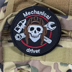 Parche bordado de calavera táctica para ropa, insignia de moral, gancho, parches militares, pegatinas para mochila, brazalete