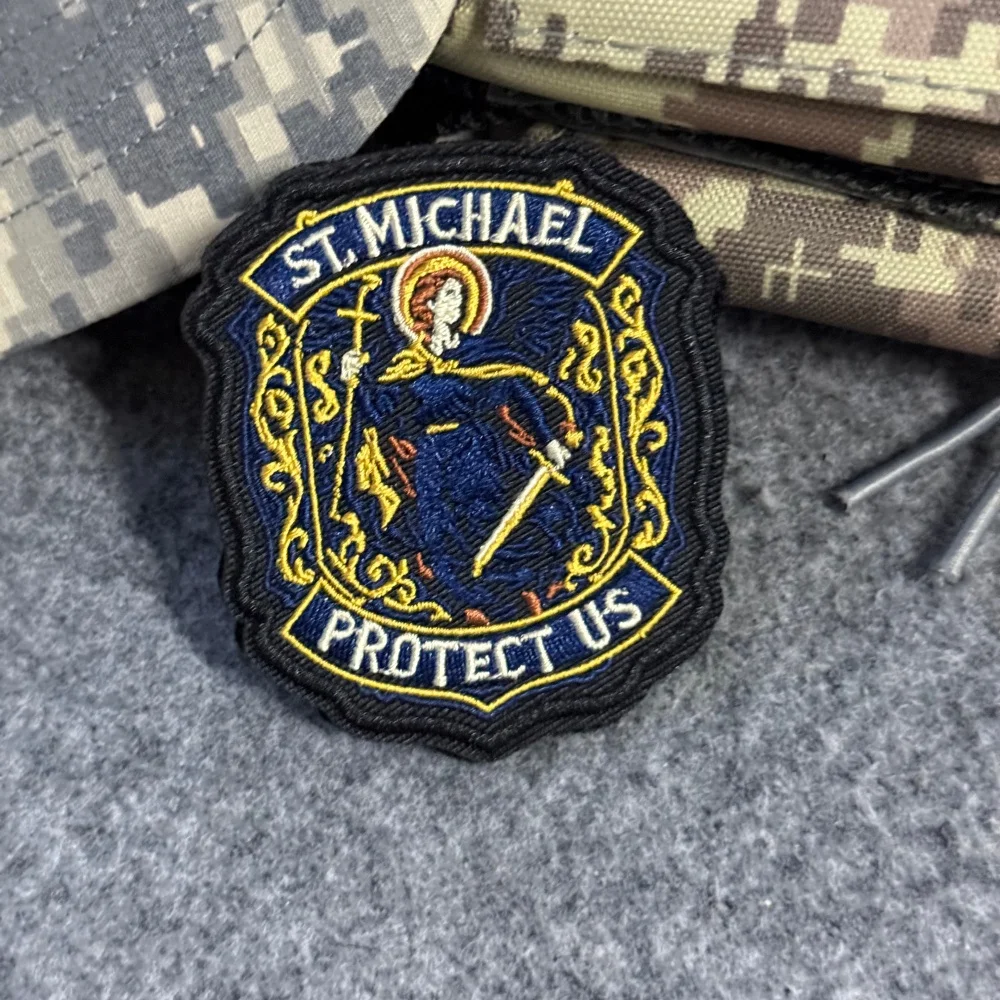 Parche táctico bordado San Miguel con gancho y bucle para uniforme - imagen 5