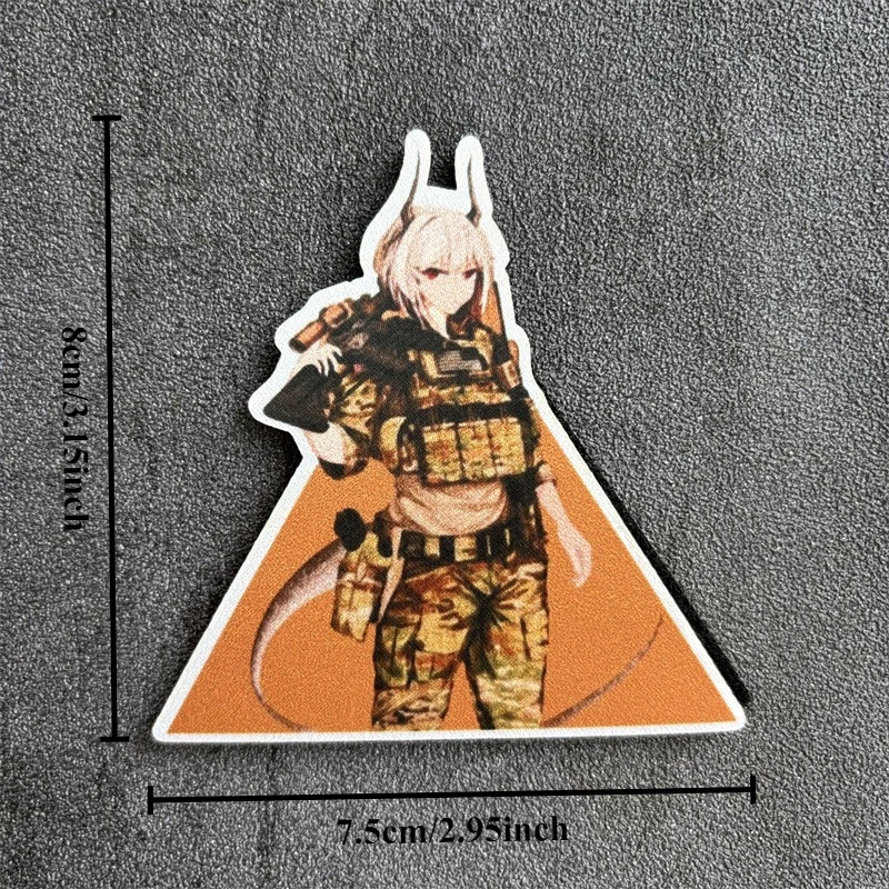 Parche táctico de Chica de Anime para ropa, insignia de moral, brazalete impreso, gancho, parches militares, accesorios para mochila, pegatinas - imagen 2