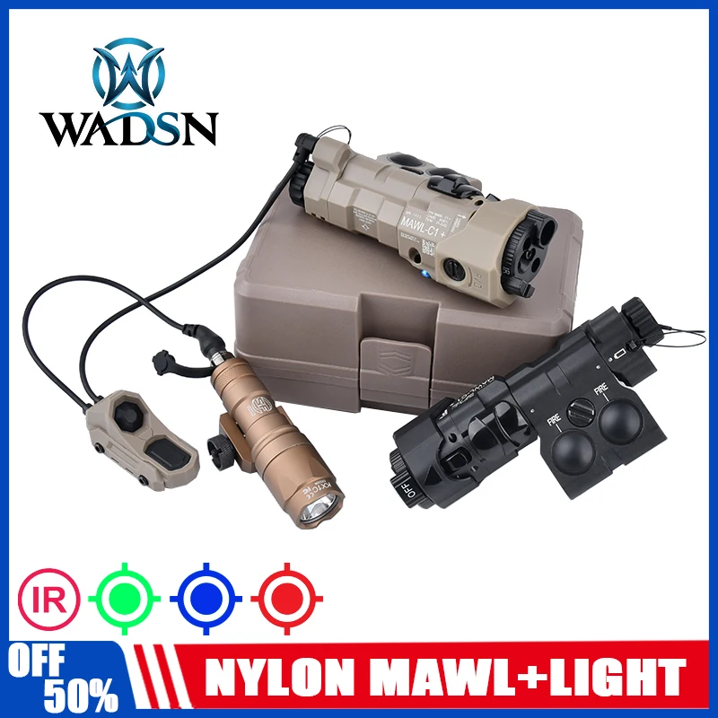 WADSN-linterna estroboscópica táctica de nailon MAWL C1 +, mira láser IR roja y verde SF M300 M600 con interruptor AXON compatible con riel de 20mm - imagen 2