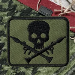 Parche bordado de lanzadores de granada de calavera, chaleco táctico, insignia de gancho y bucle, pegatina decorativa para mochila, parches para brazalete para ropa