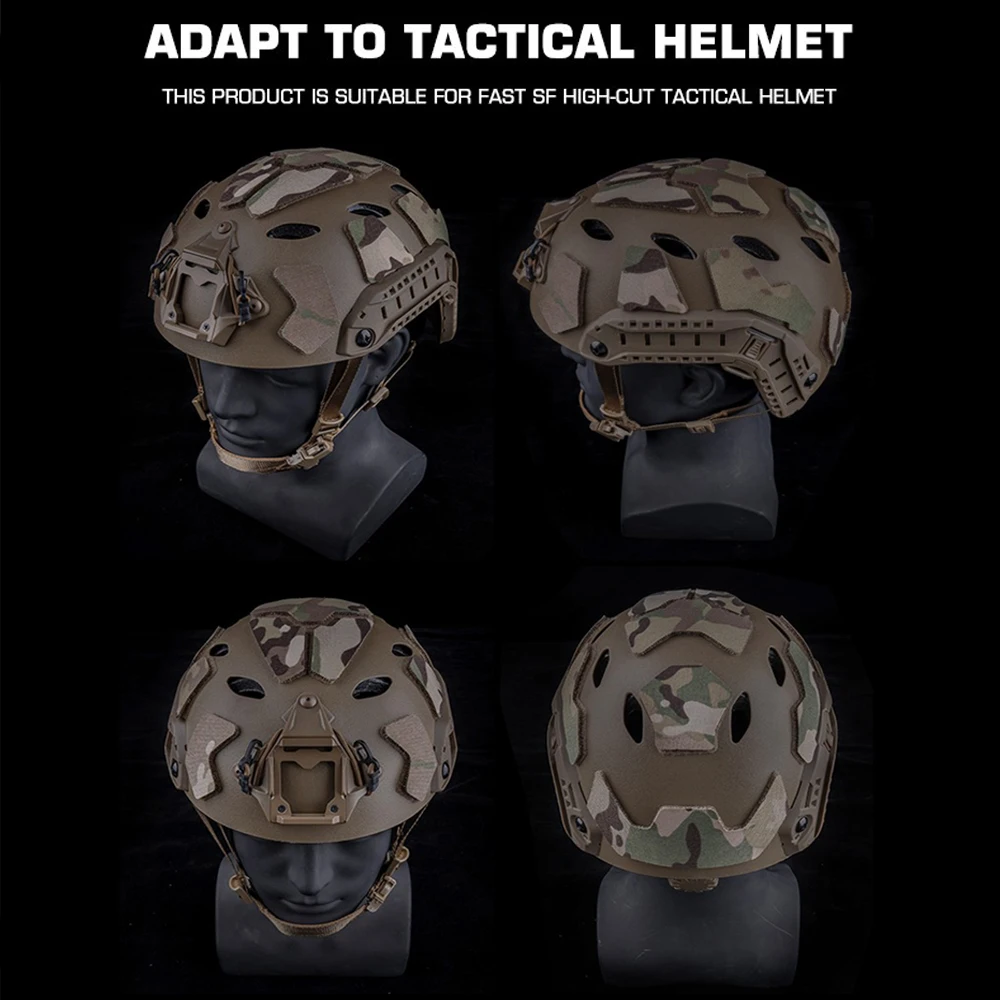 Parches rápidos para casco, sujetador de gancho de parche de camuflaje para cascos SF de corte alto, almacenamiento de cables para auriculares tácticos Airsoft, 11 Uds. - imagen 4