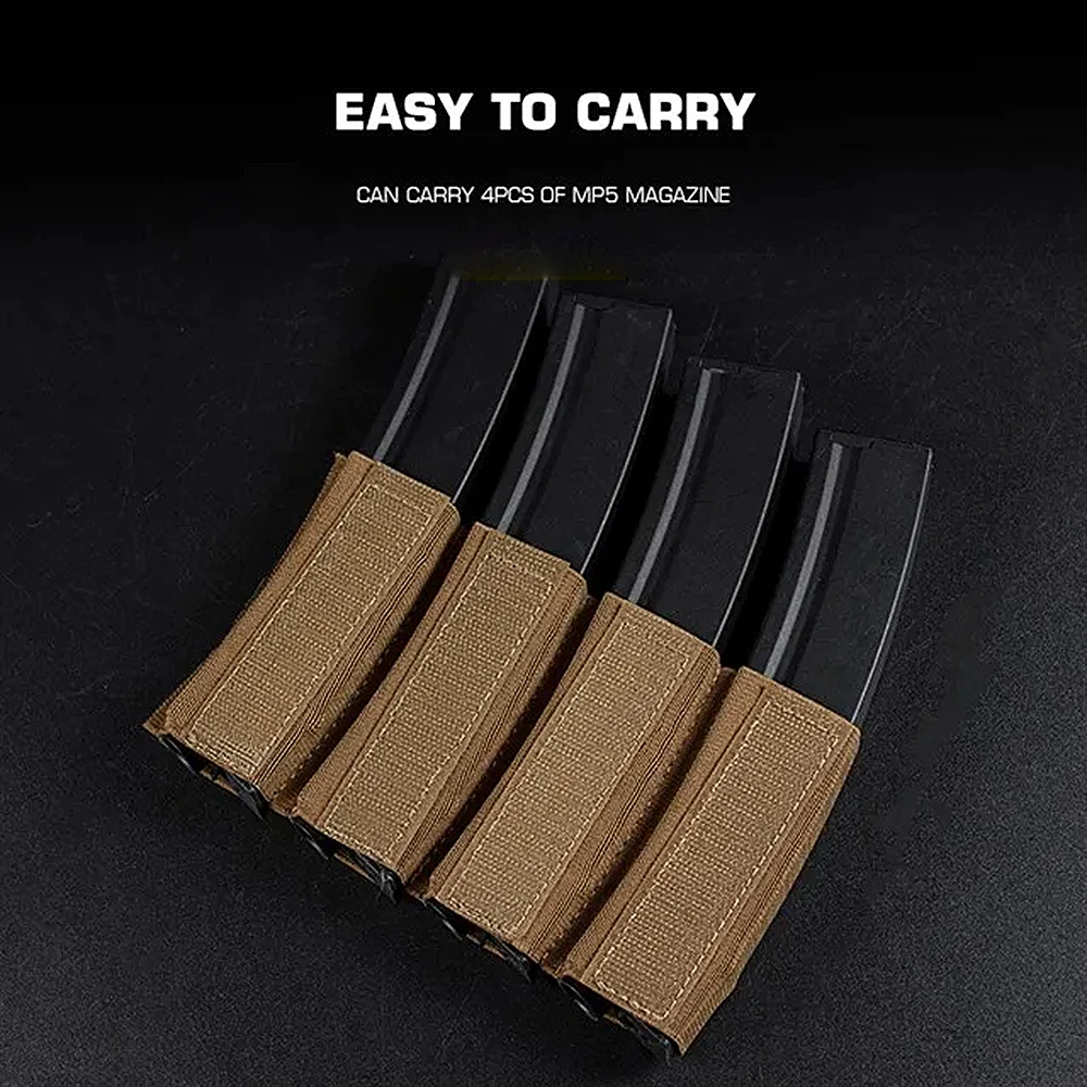 Soporte para revistas cuádruples MP5 MP7, inserto para plataforma de pecho, chaleco táctico, funda Mag, soporte para revistas, bolsillo con cierres de gancho - imagen 4