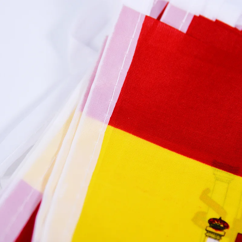 20 unids/lote banderas de banderines de España 14x21cm banderín de poliéster banderas de cuerda de España banderines de pancartas decoración de fiestas y vacaciones - imagen 4