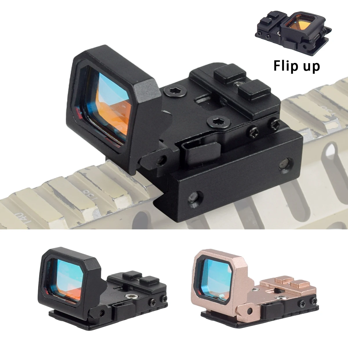 Mini RMR táctico plegable abatible hacia arriba, mira de punto rojo, colimador, pistola, Rifle, mira réflex para Glock MOS, óptica de caza - imagen 2