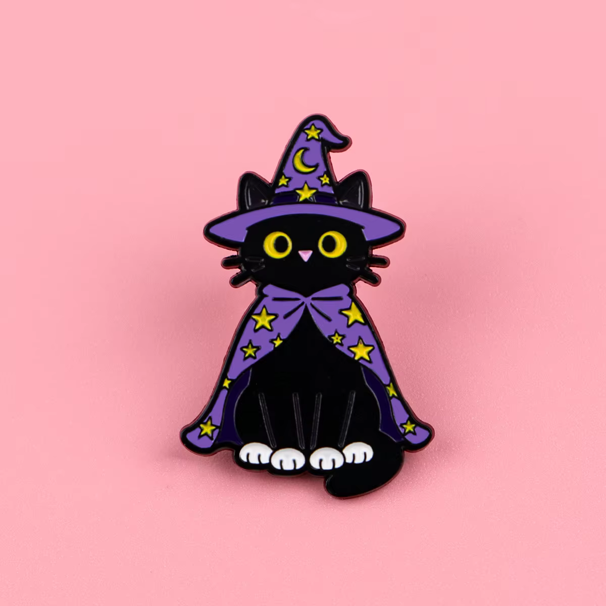 Pin esmaltado gato mago – Insignia decorativa para mochila o solapa - imagen 4