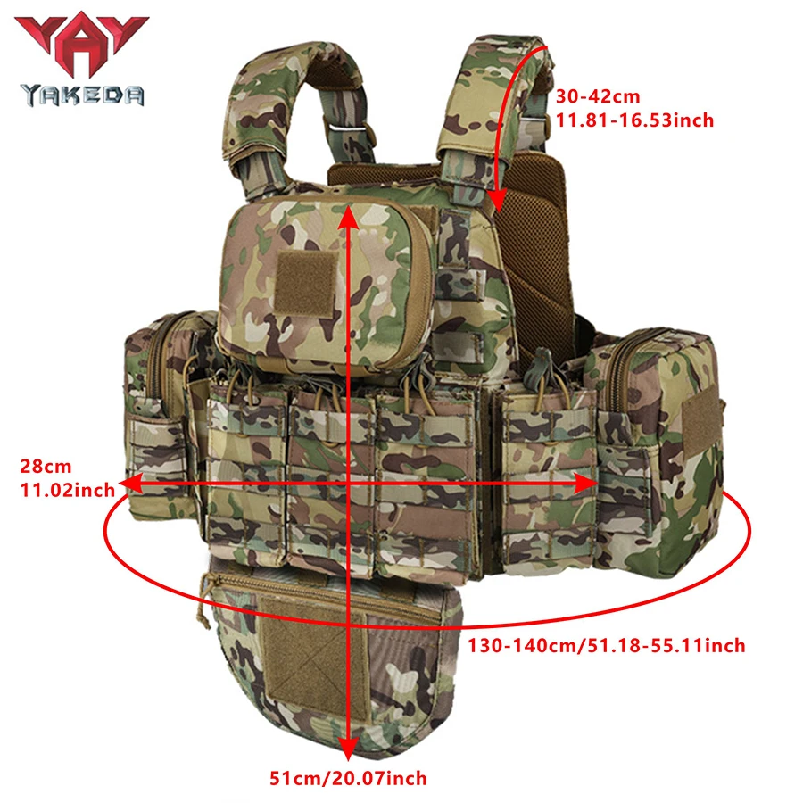 YAKEDA Chaleco de entrenamiento con bolsa de equipo de cinco piezas, desmontable y ampliable, impermeable, resistente al desgaste y a desgarros - imagen 4