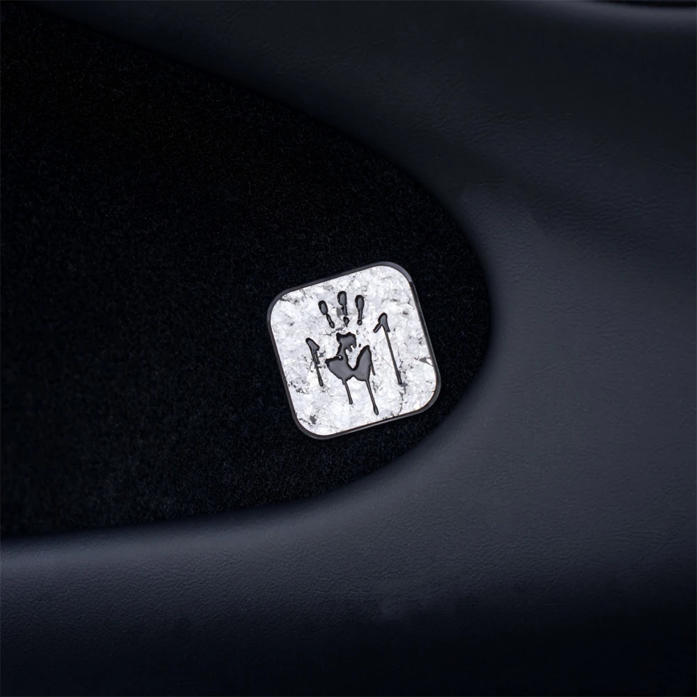 Parche de fibra de carbono Palmprint, insignia táctica EDC de lámina de plata pura para decoración de ropa y mochila - imagen 2