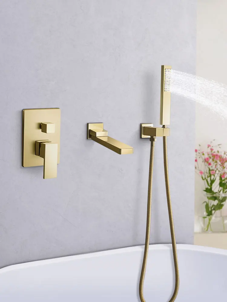 Ducha lateral de bañera oculta empotrada en la pared, baño del hogar, grifo de agua fría y caliente, ducha oculta - imagen 4