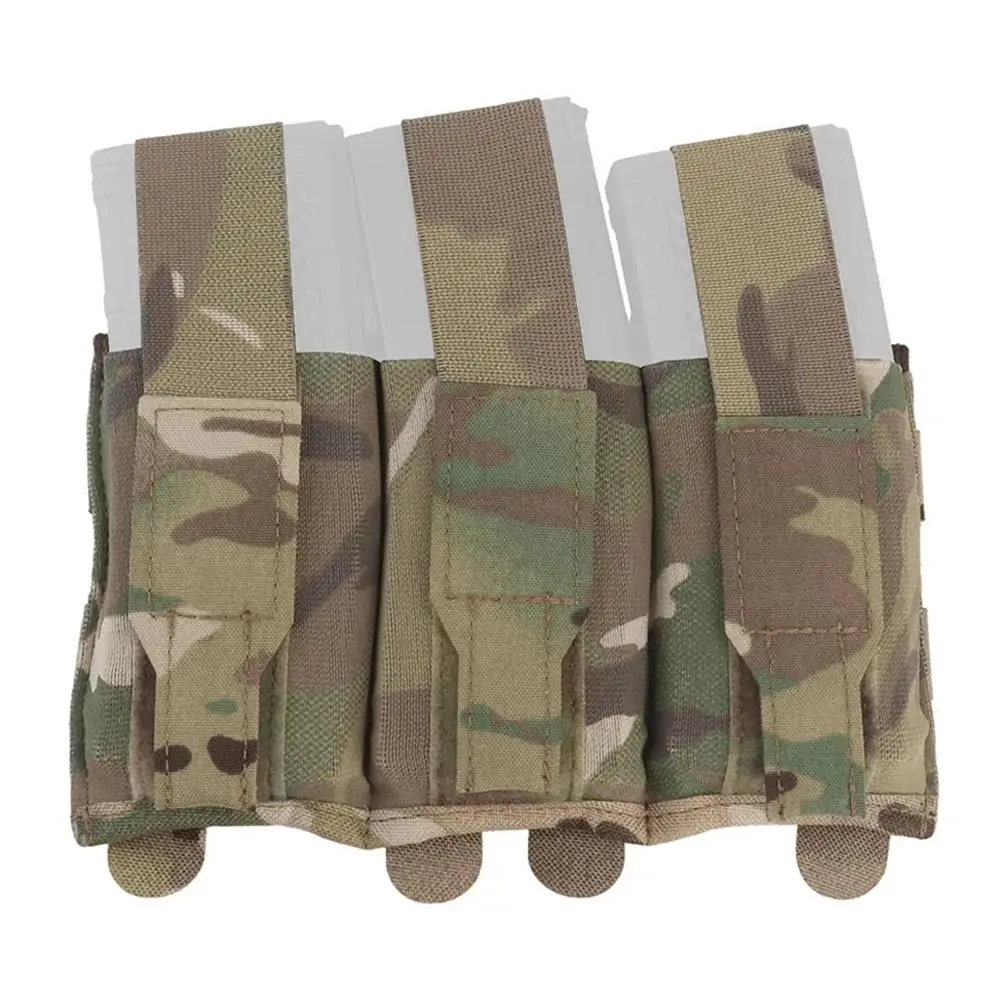Bolsa para revistas 5,56 7,62, chaleco táctico elástico de liberación rápida, bolsa Triple Mag con solapa, Panel frontal, equipo MOLLE de caza Airsoft - imagen 3