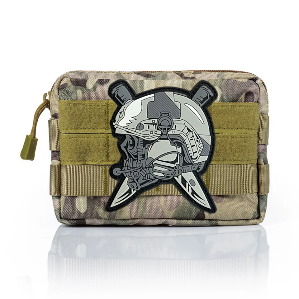 Parche para casco de calavera, insignia de moral táctica, gancho y bucle de PVC, mochila militar, accesorios de decoración de ropa, brazalete adhesivo - imagen 4