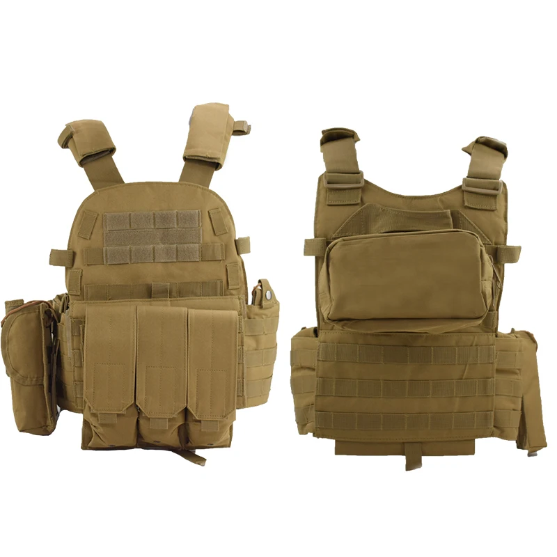 Chaleco táctico Molle para hombre, chaleco de caza al aire libre, combate militar, armadura corporal de asalto, Airsoft, protección de Paintball, 6094 - imagen 4
