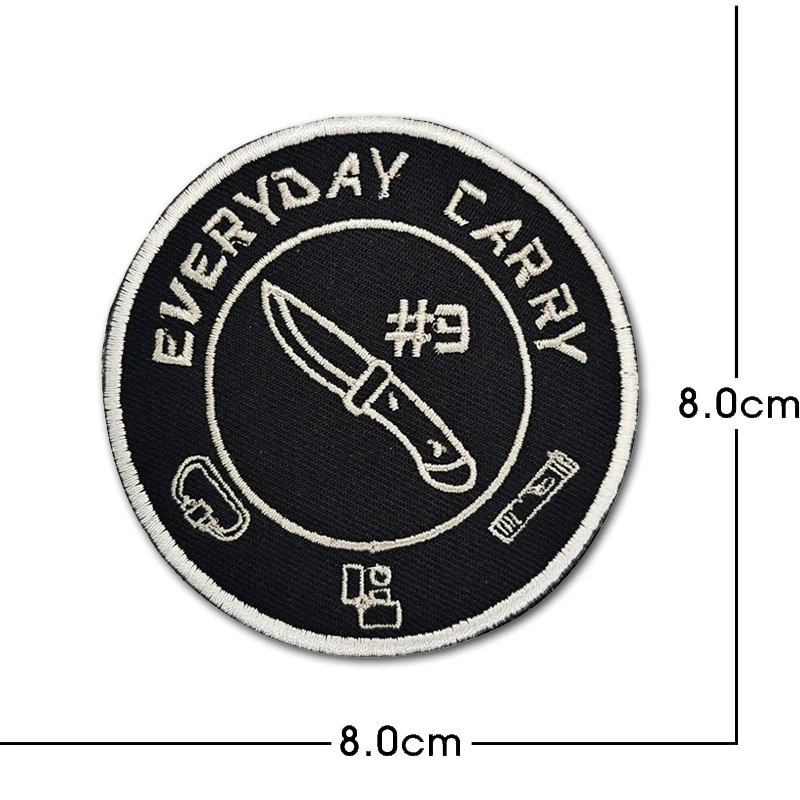 Parche bordado con patrón blanco y negro, gancho y bucle, insignia de juego de fogata forestal, brazalete, mochila DIY para exteriores, pegatina táctica - imagen 4